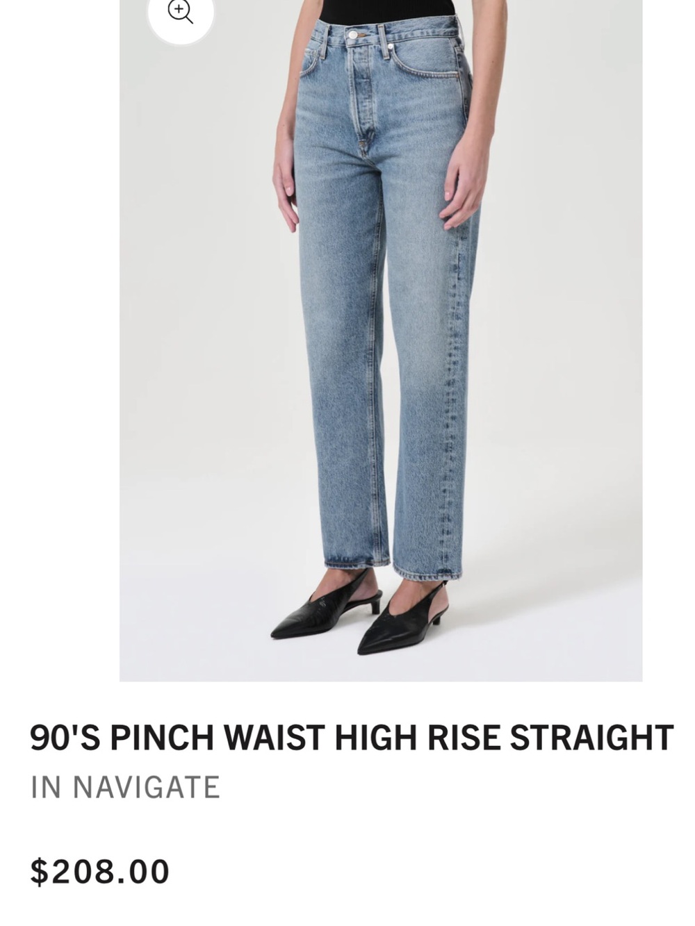 Agolde 90'S PINCH WAIST HIGH RISE STRAIGHT Denim Jeans Size 27” - Picture 5 of 5